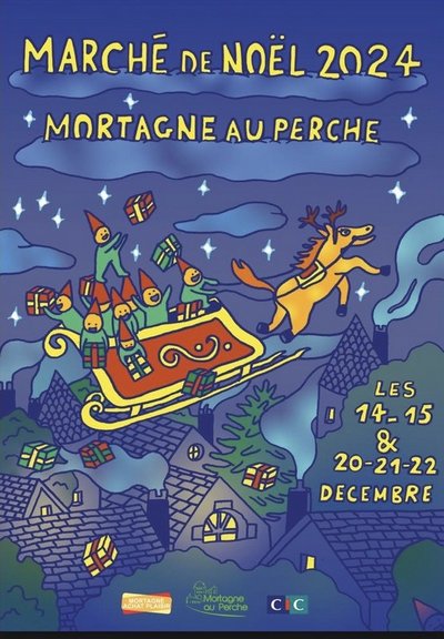 Affiche marché de Noël Mortagne