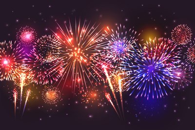 Fireworks Display Border Composition