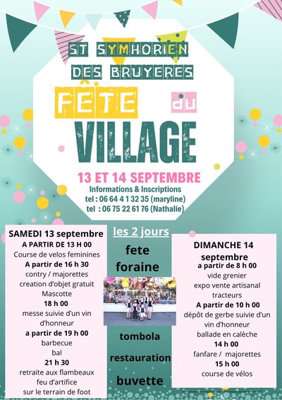 Affiche Annonce Fête du Village Moderne Illustré Coloré - 1