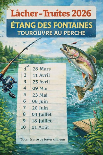 Lacher truite étang des Fontaines Tourouvre